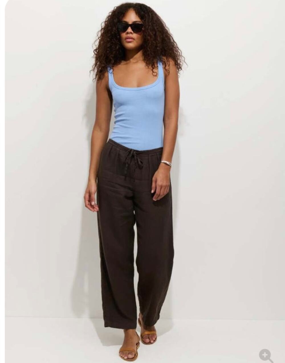 Alex Mill Hudson Linen Drawstring Pants Medium Chocolate Brown